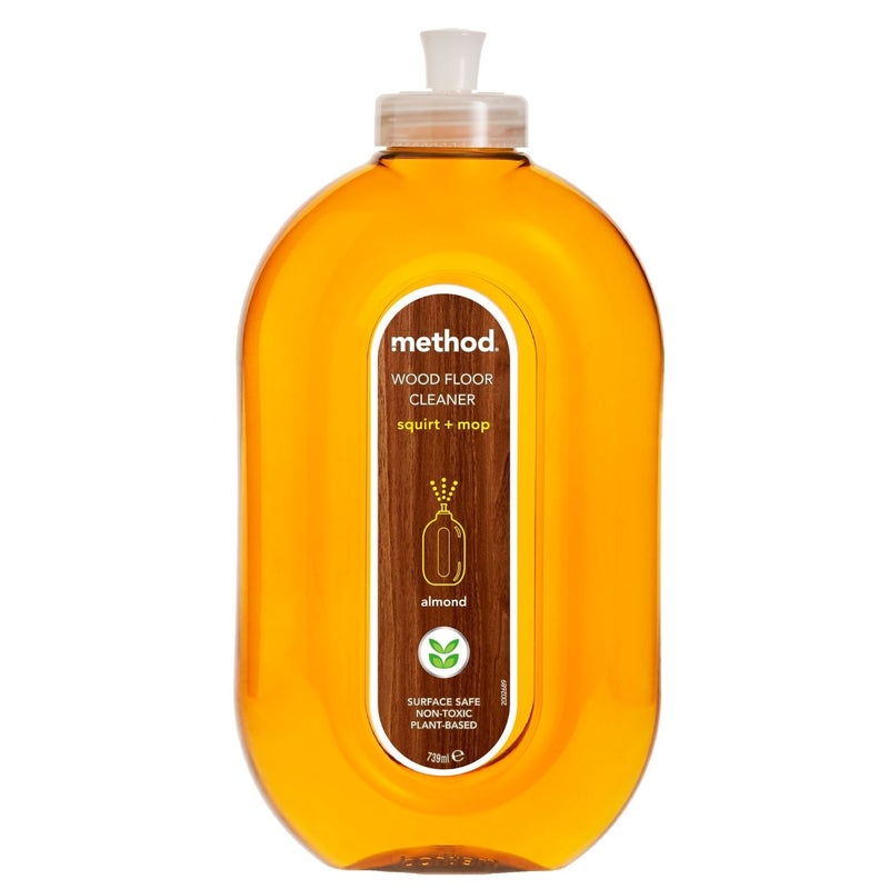 Method منظف أرضيات خشبية، ينظف ويستعيد اللمعان، صيغة بدون شمع، برائحة اللوز - 739 مل - Image 1